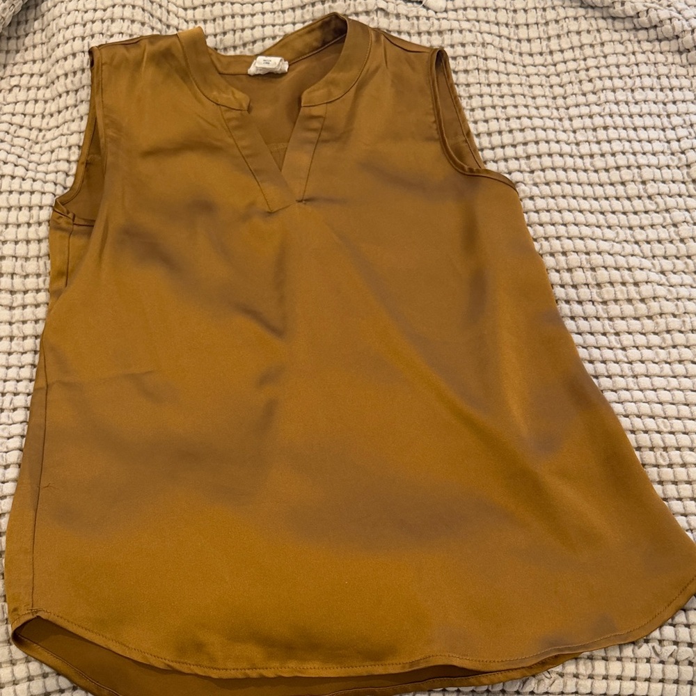 Nicole Miller Sleeveless Copper Satiny Blouse